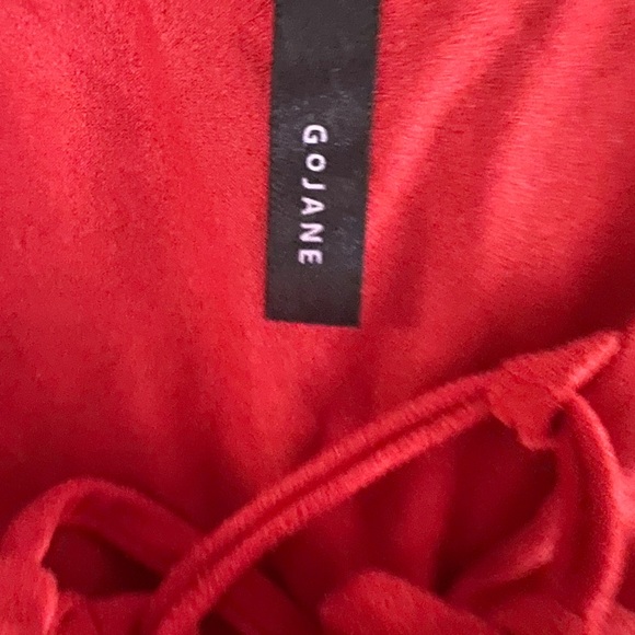 GOJANE NWOT ALL TIED UP RED BODYSUIT. SIZE MEDIUM - Picture 7 of 7